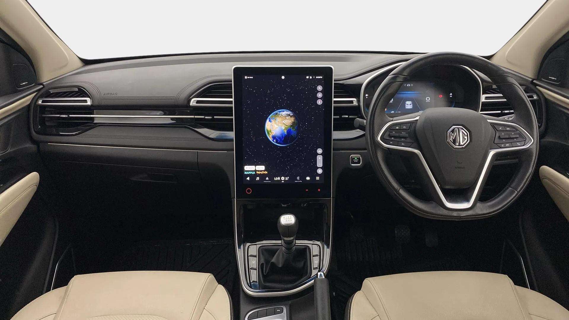 Interior dashboard view of a MG Hector