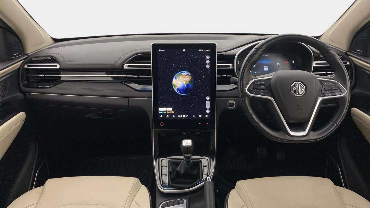 Interior dashboard view of a MG Hector