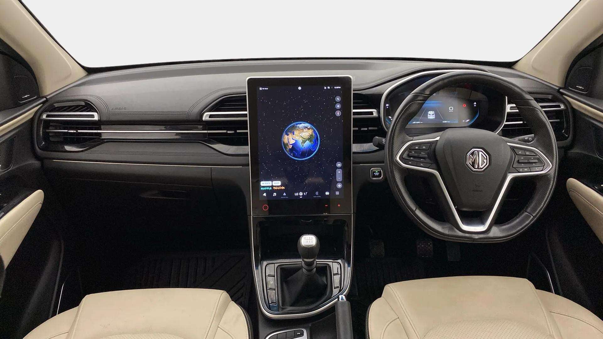 Interior dashboard of an MG Hector