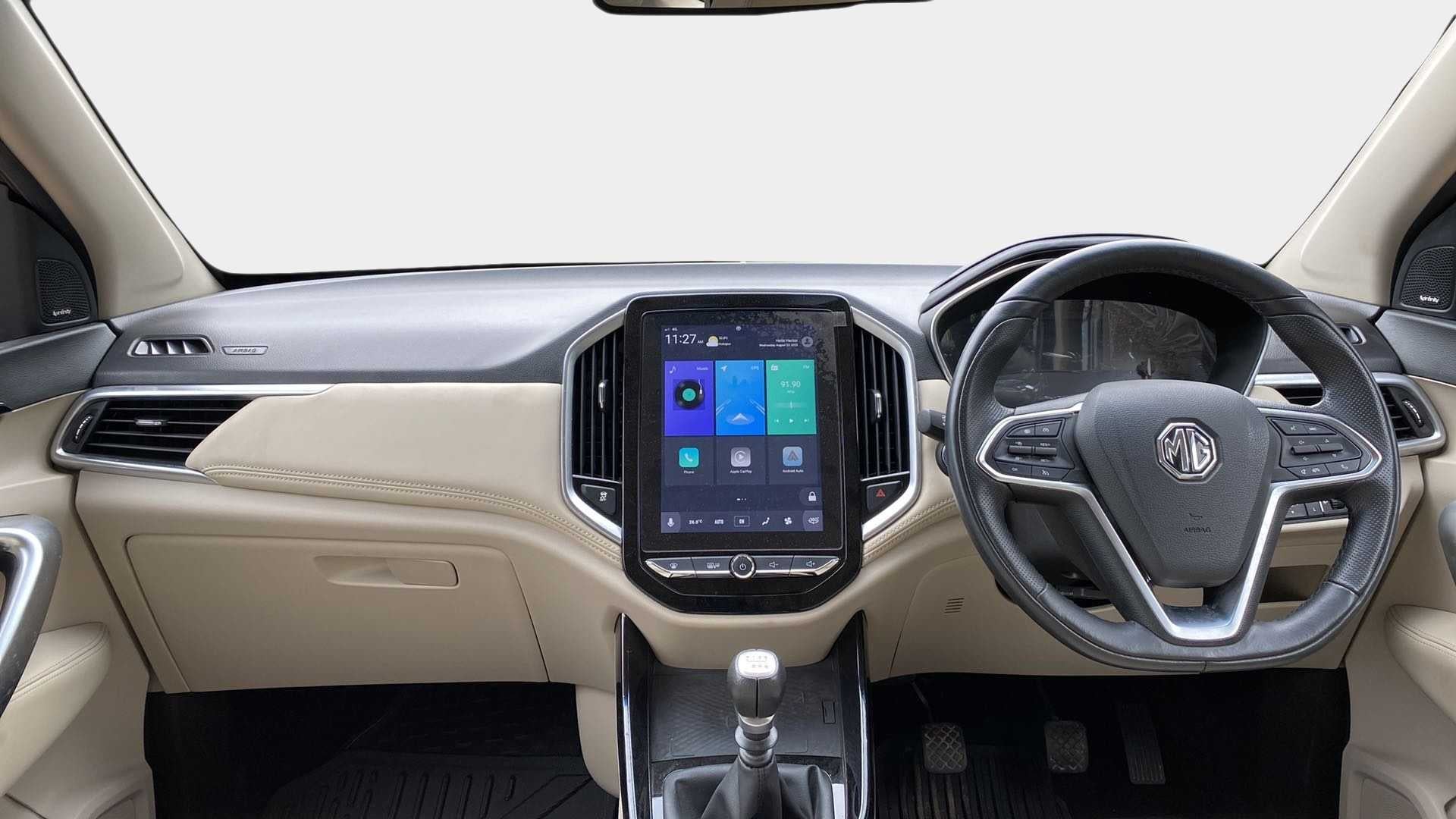 Interior dashboard view of a MG Hector