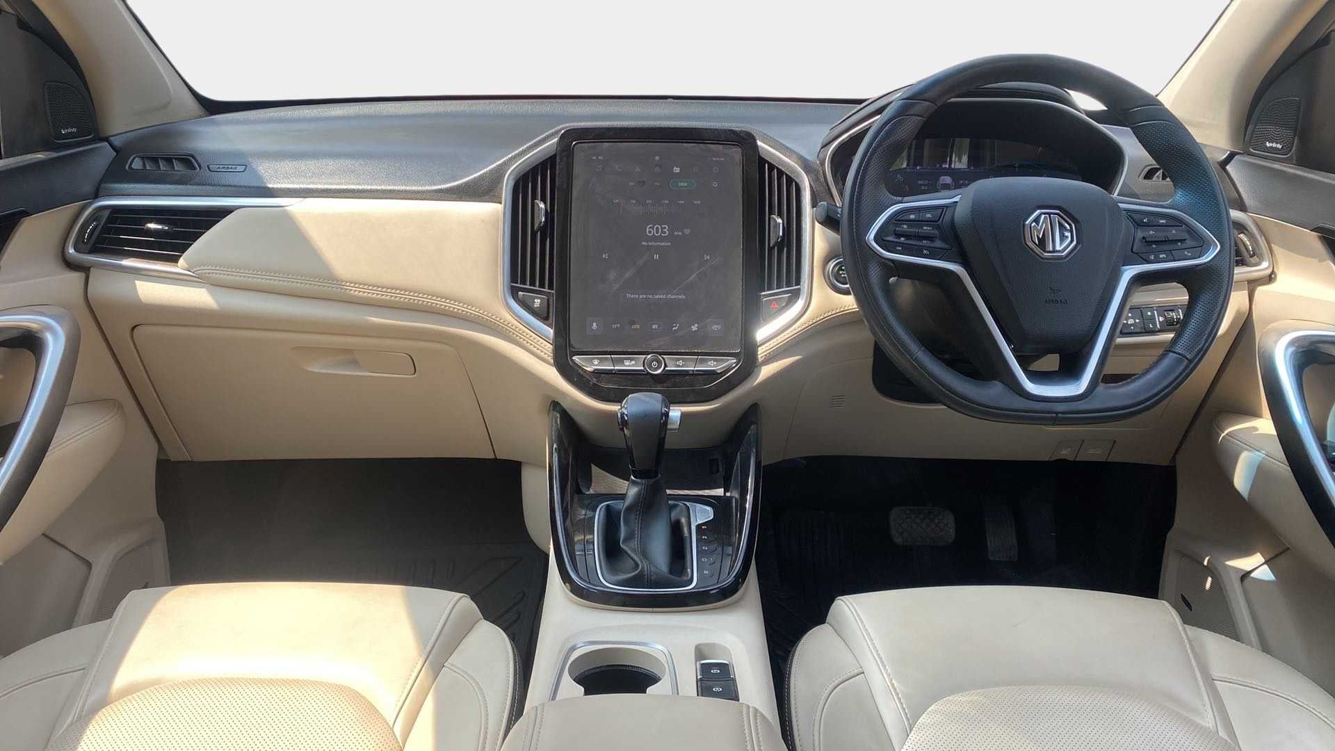 Interior dashboard view of a MG Hector
