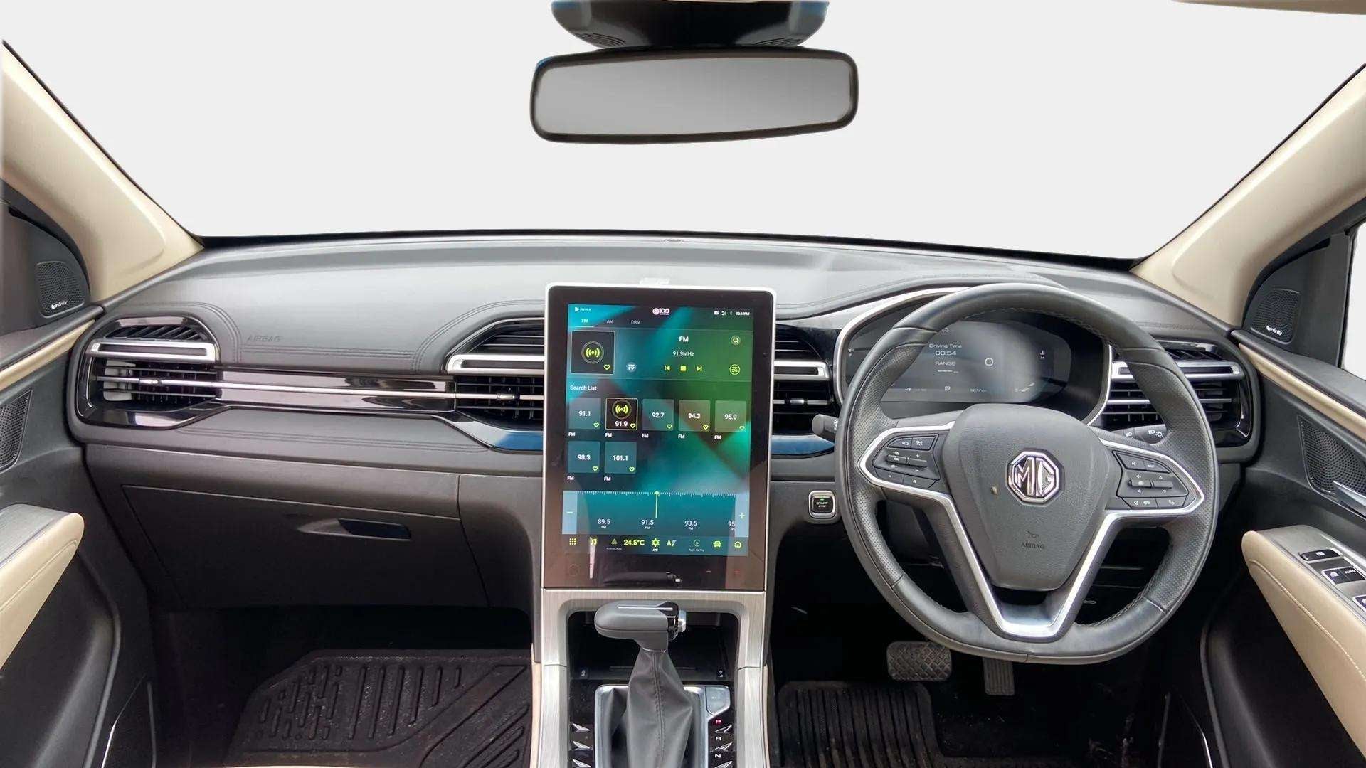 Interior dashboard view of a MG Hector