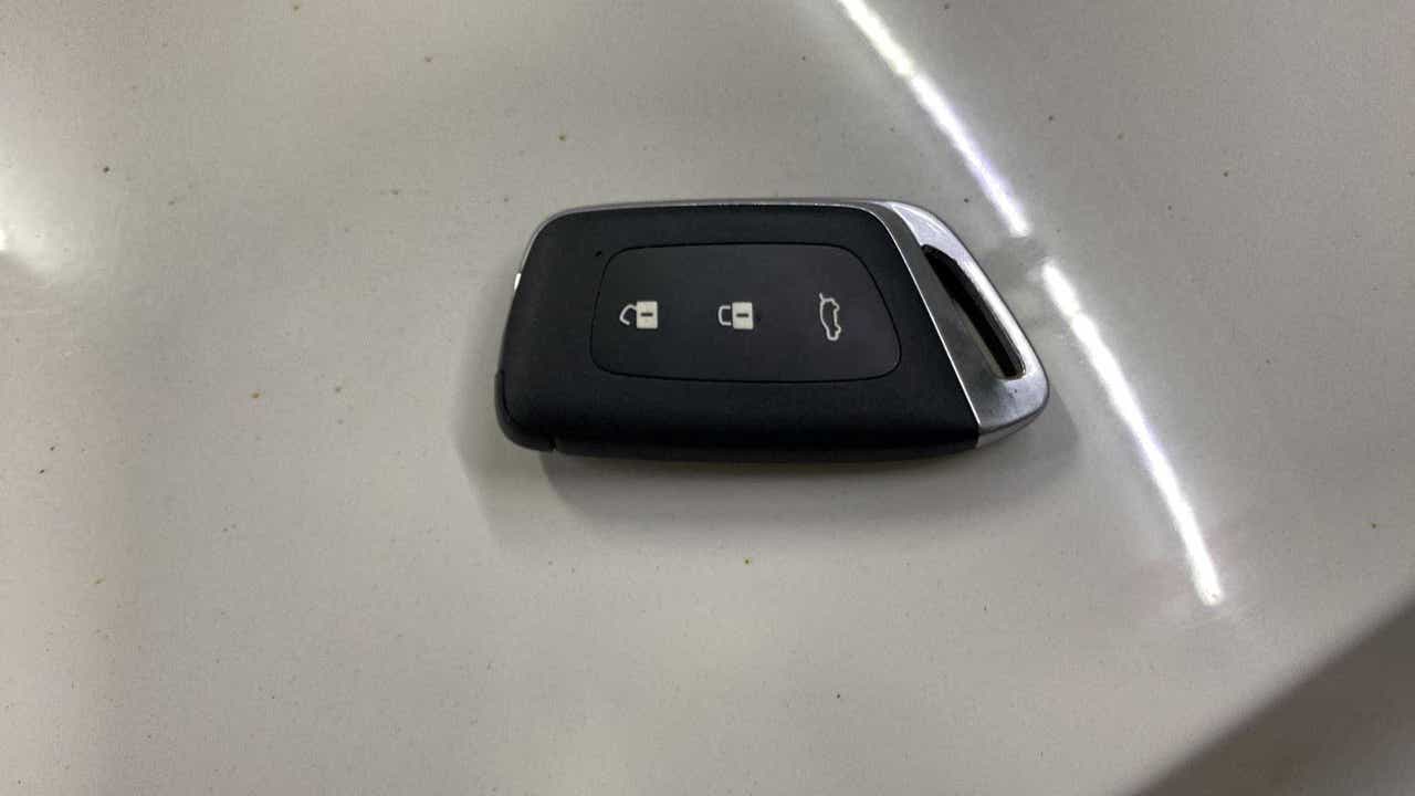 Close-up of a key fob for a MG Hector