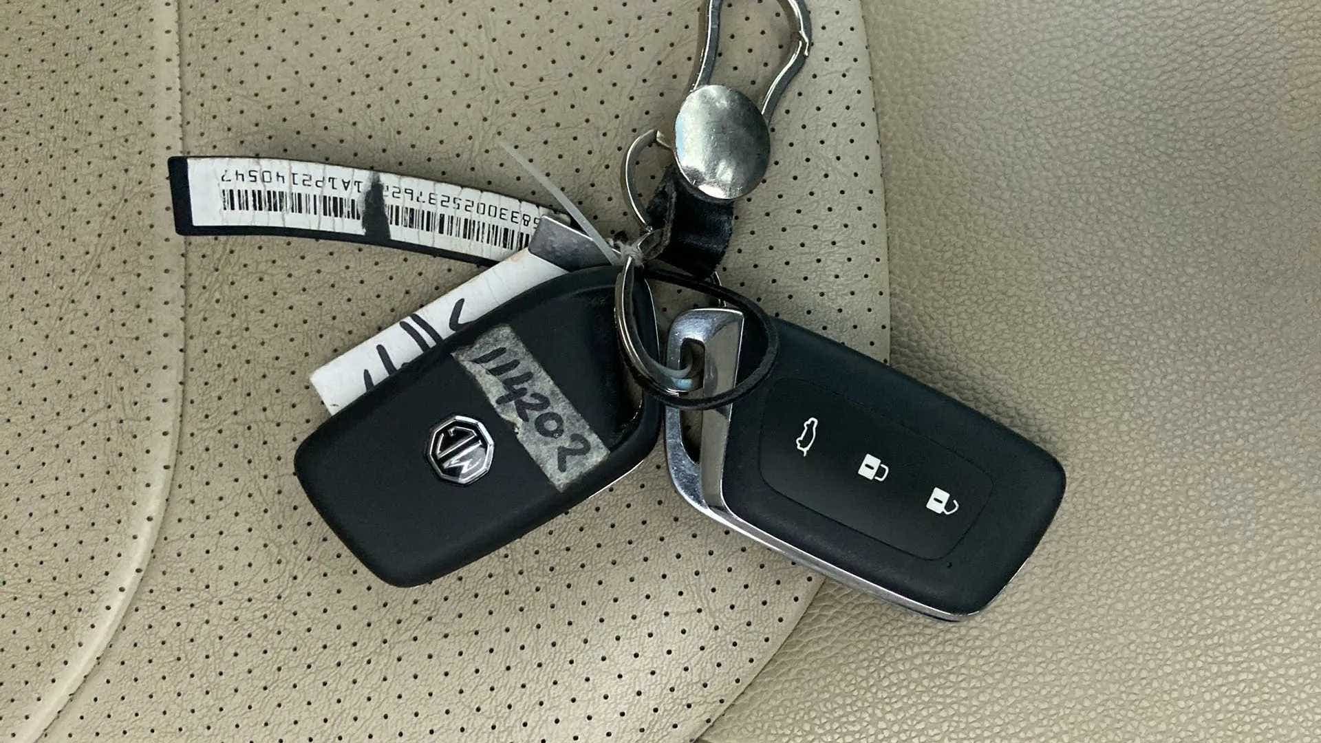 Close-up of car key of a MG Hector