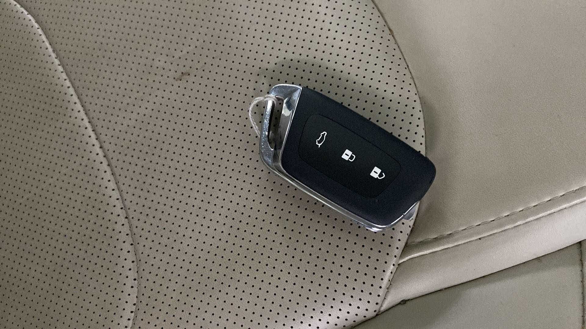 Car key fob on a seat of a MG Hector