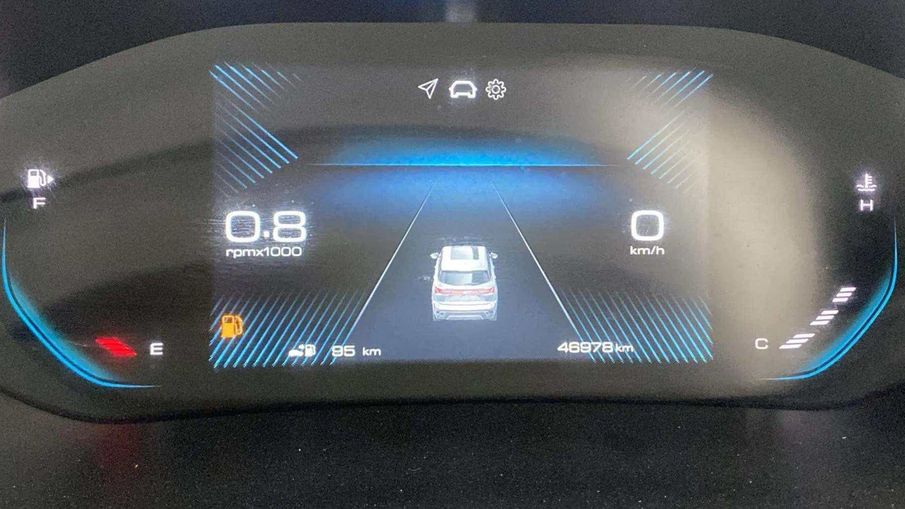 Instrument cluster display of a MG Hector