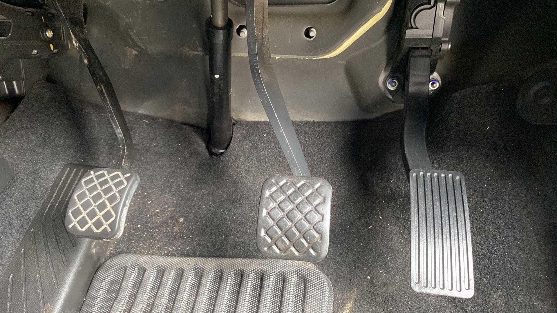 Foot pedals of a MG Hector