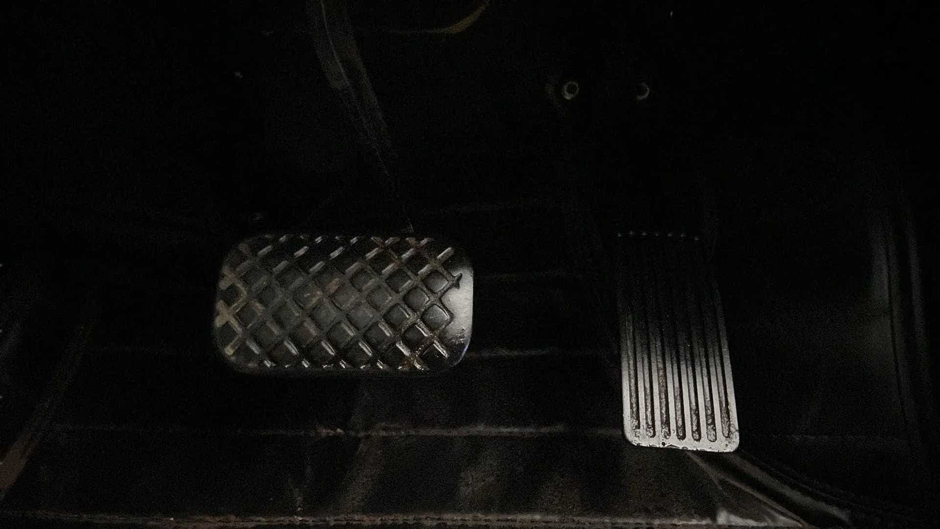 Close-up view of pedal area of a MG Hector