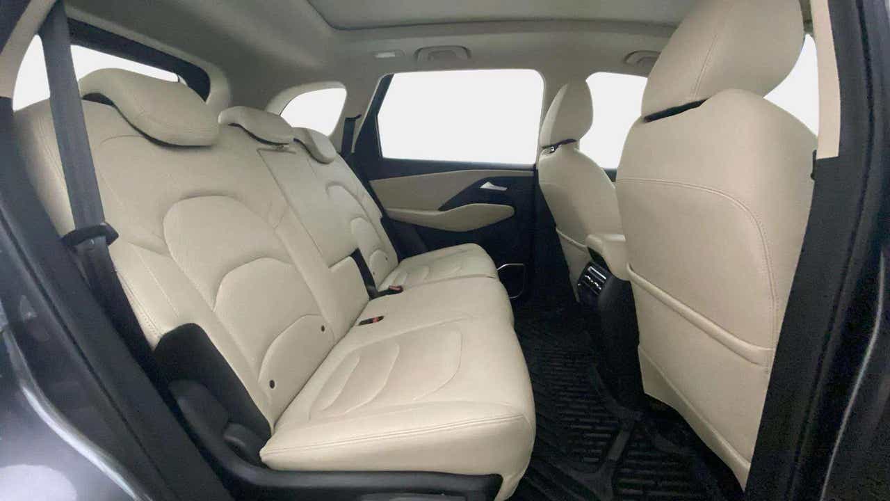 Rear seat interior of a MG Hector