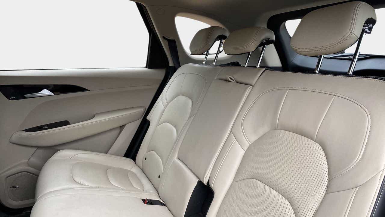 Rear seat view of a MG Hector