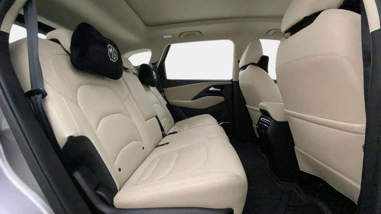 Rear seat interior of a MG Hector