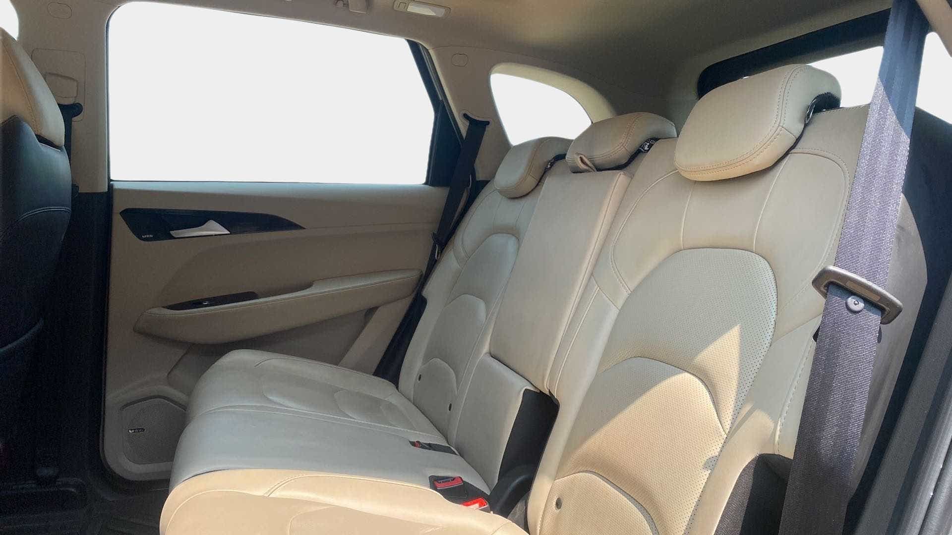 Rear seat view of a MG Hector