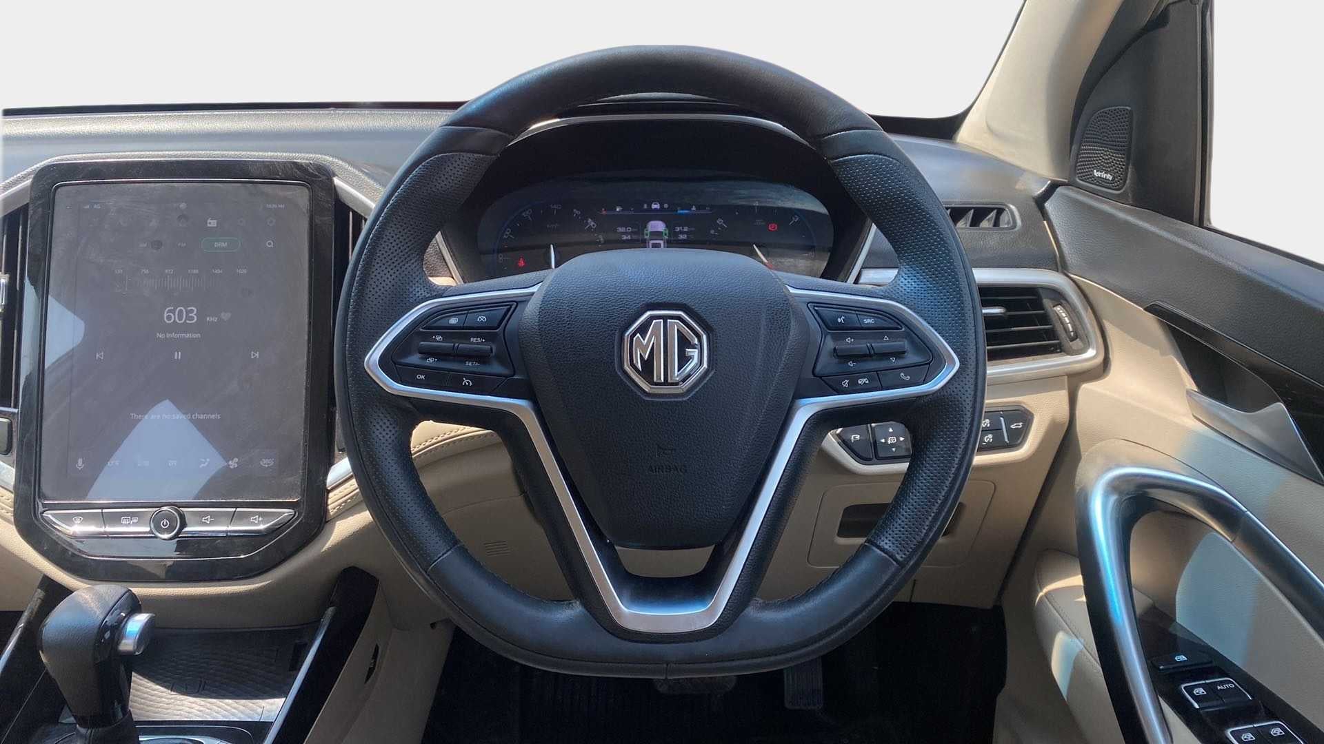 Interior dashboard view of a MG Hector
