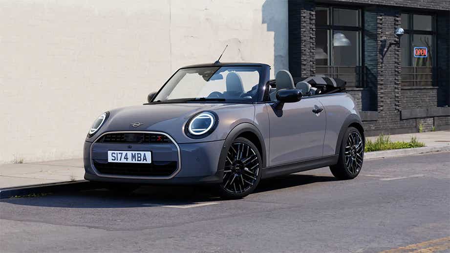 Front three quarter view of a Mini Cooper S Convertible