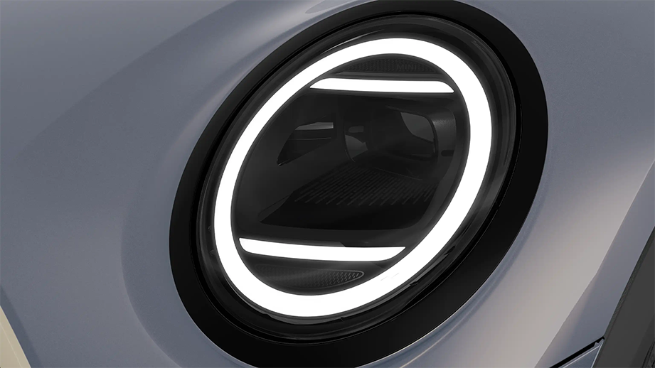 Headlight close-up of a Mini Cooper S Convertible