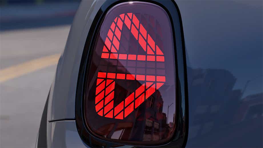 Tail light close-up of a Mini Cooper S Convertible