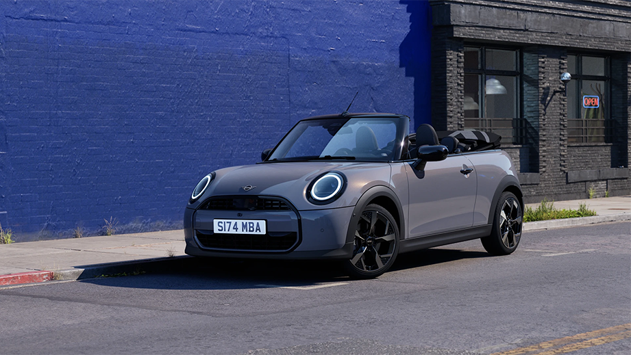 Front three quarter of a Mini Cooper S Convertible