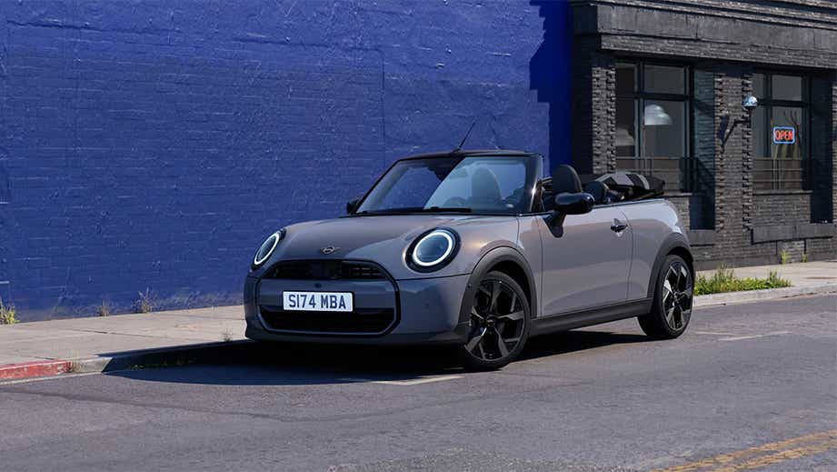 Front three quarter of a Mini Cooper S Convertible