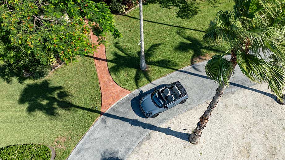 Top view of a Mini Cooper S Convertible