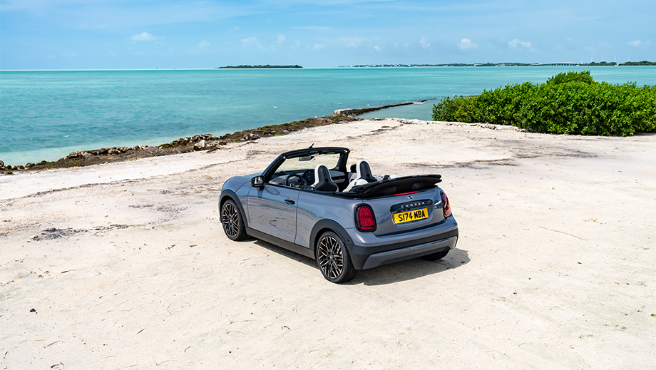 Rear three quarter of a Mini Cooper S Convertible