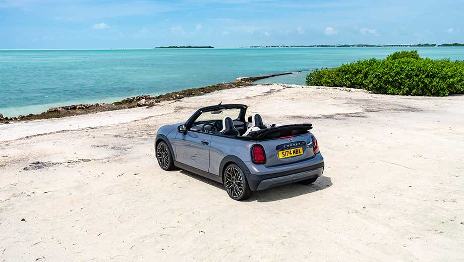 Rear three quarter of a Mini Cooper S Convertible