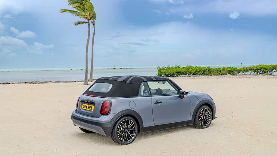 Rear three quarter of a Mini Cooper S Convertible