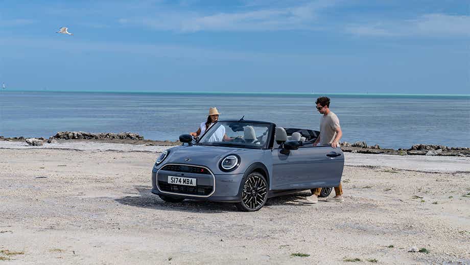 Front three quarter view of a Mini Cooper S Convertible