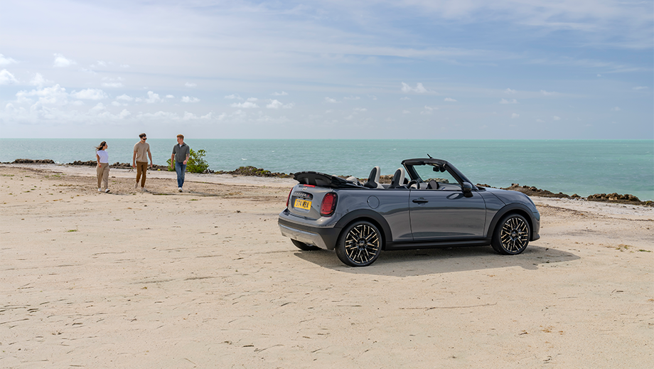 Rear three-quarter of a Mini Cooper S Convertible