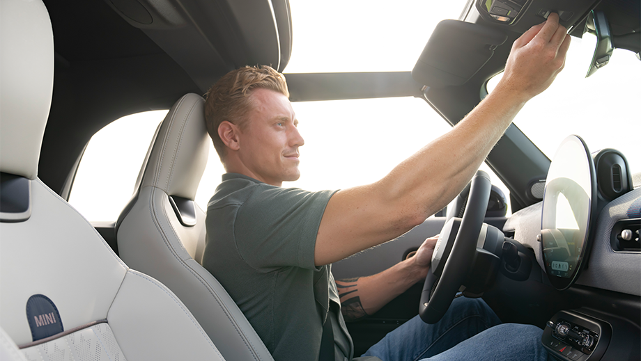 Interior view of a Mini Cooper S Convertible