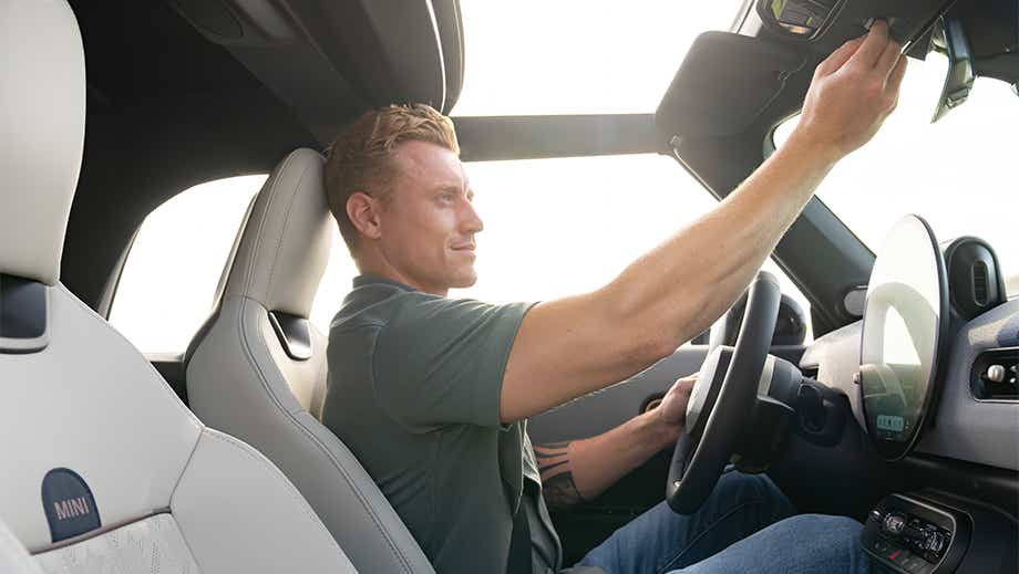 Interior view of a Mini Cooper S Convertible