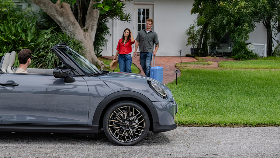 Front side view of a Mini Cooper S Convertible