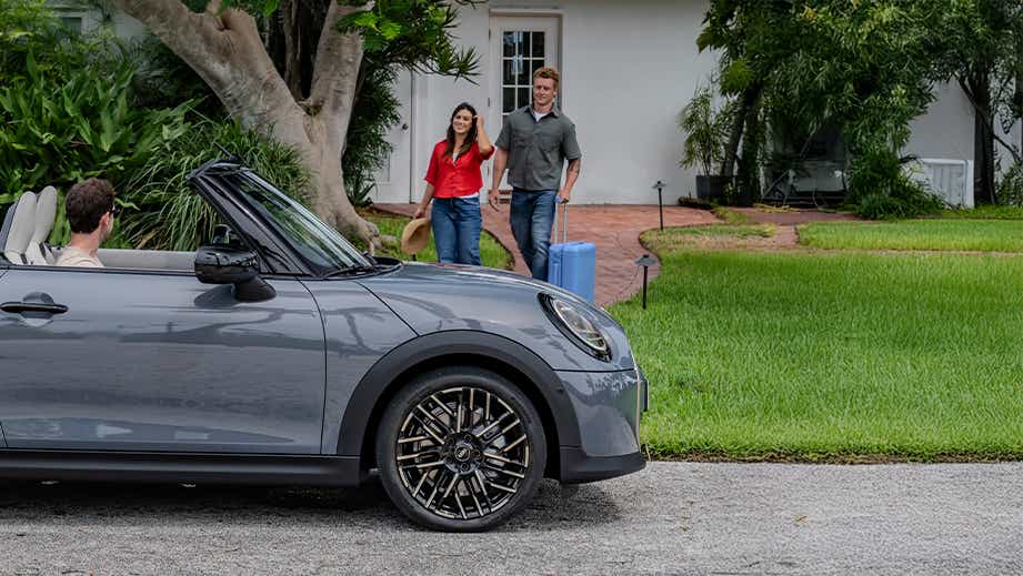 Front side view of a Mini Cooper S Convertible