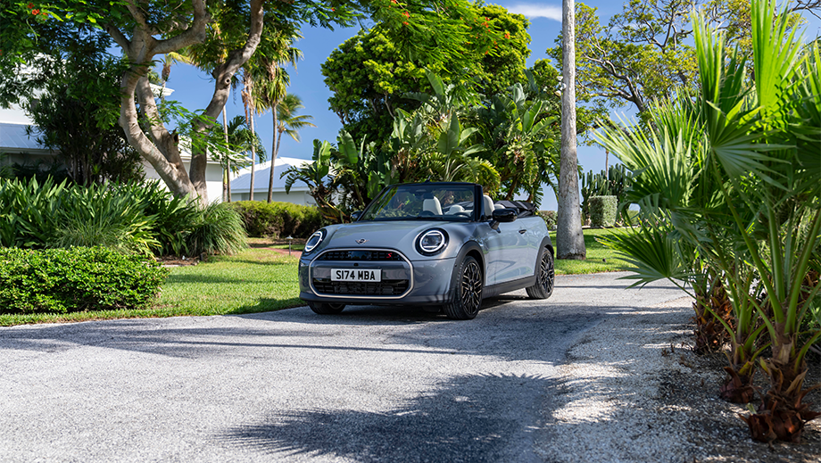 Front three quarter of a Mini Cooper S Convertible