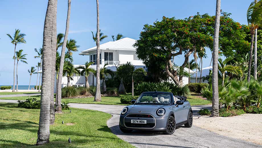 Front three quarter view of a Mini Cooper S Convertible
