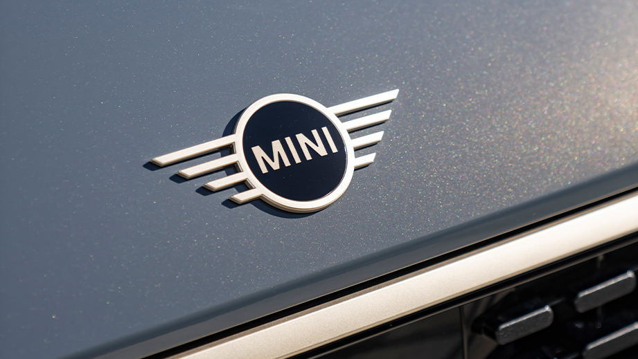 Bonnet badge close-up of a Mini Cooper S Convertible