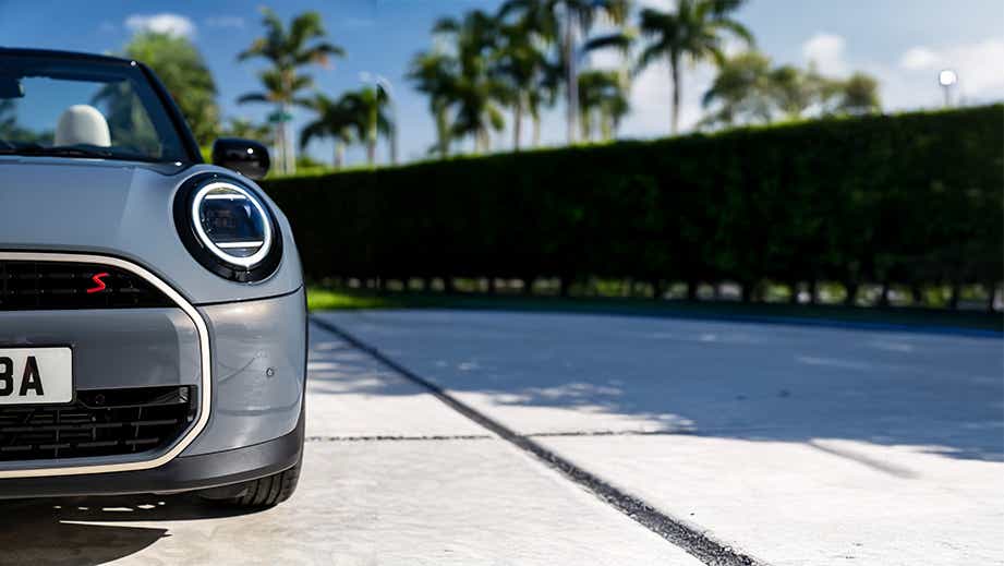 Front close-up of a Mini Cooper S Convertible