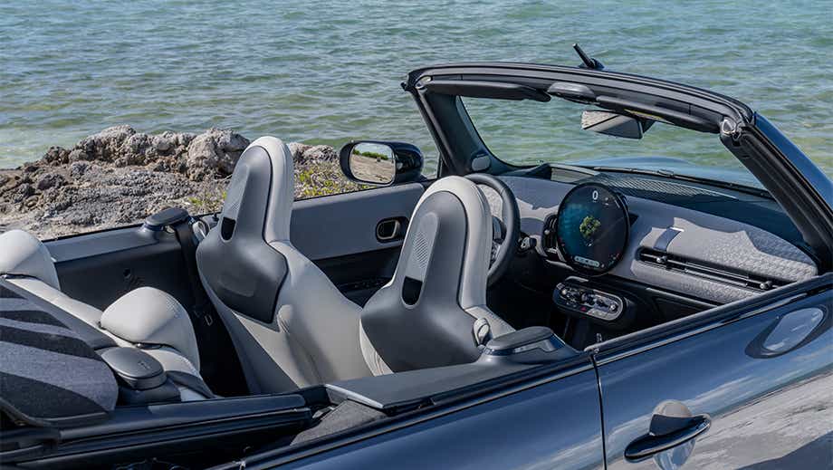 Interior view of a Mini Cooper S Convertible