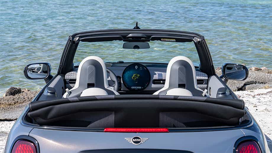 Rear interior view of a Mini Cooper S Convertible