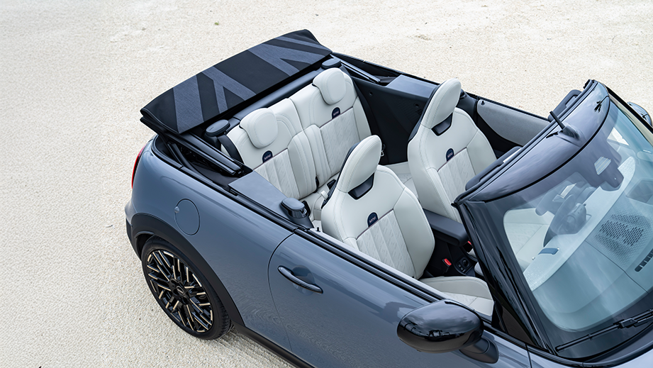 Top down interior view of a Mini Cooper S Convertible