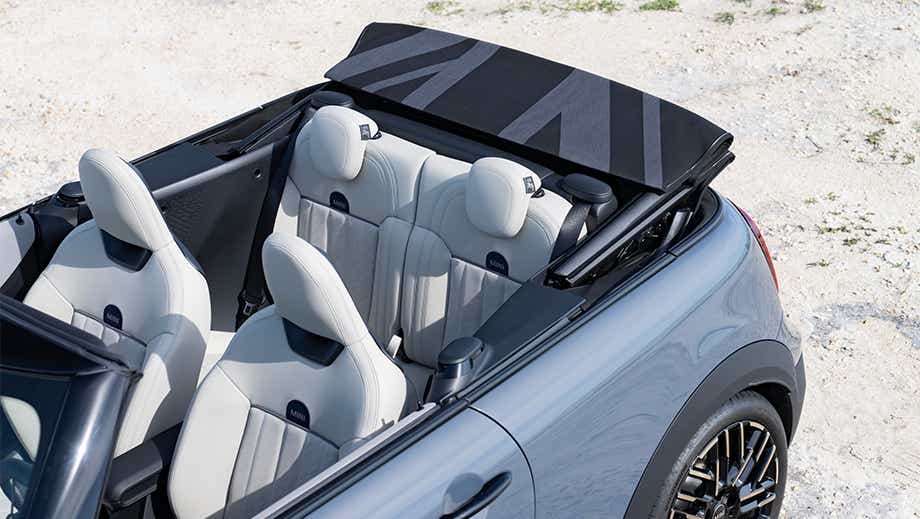 Interior view of a Mini Cooper S Convertible