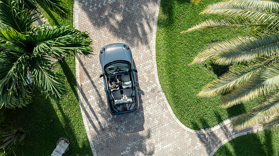 Top view of a Mini Cooper S Convertible