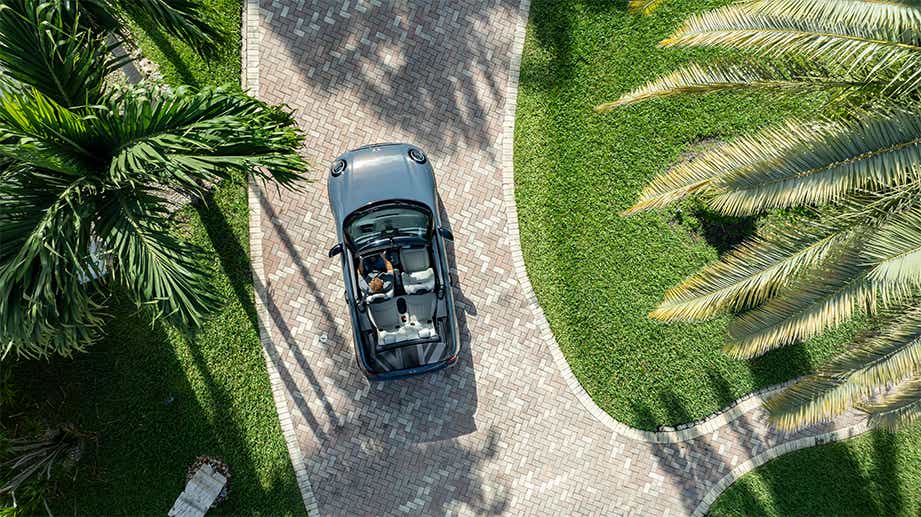 Top view of a Mini Cooper S Convertible