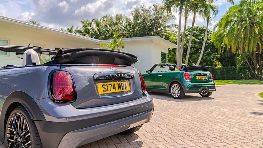 Rear view of a Mini Cooper S Convertible
