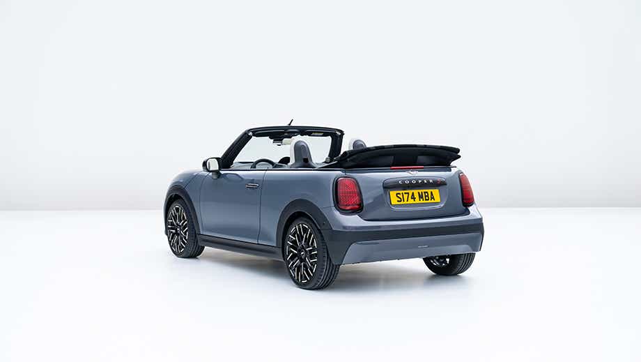 Rear three quarter of a Mini Cooper S Convertible