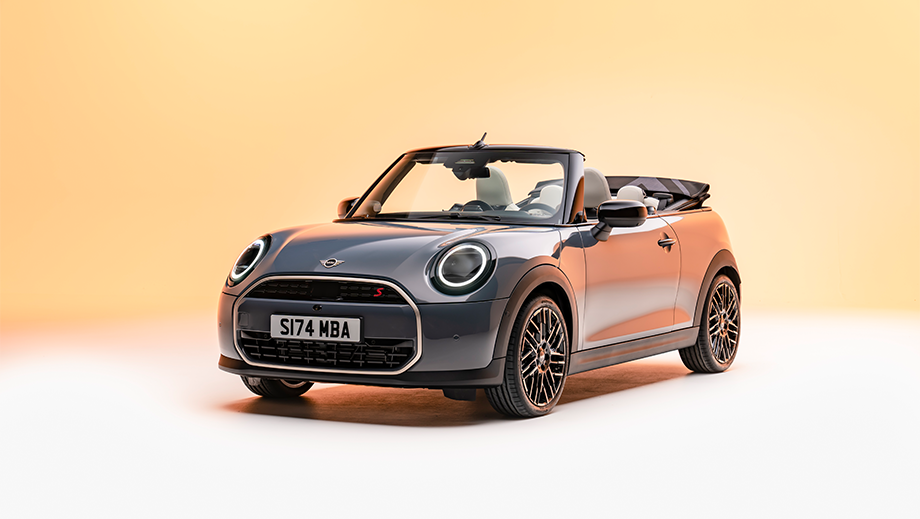 Front three quarter of a Mini Cooper S Convertible