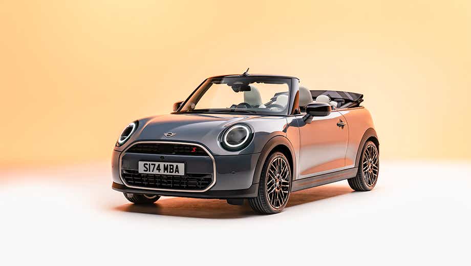 Front three quarter of a Mini Cooper S Convertible