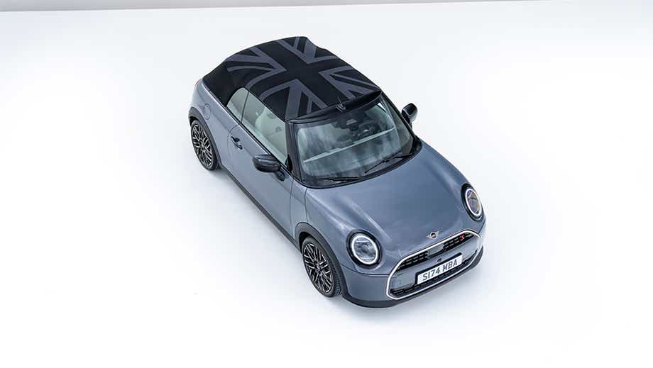 Overhead view of a Mini Cooper S Convertible