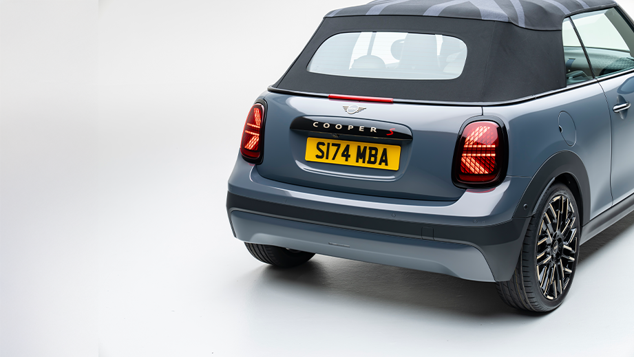 Rear three quarter of a Mini Cooper S Convertible