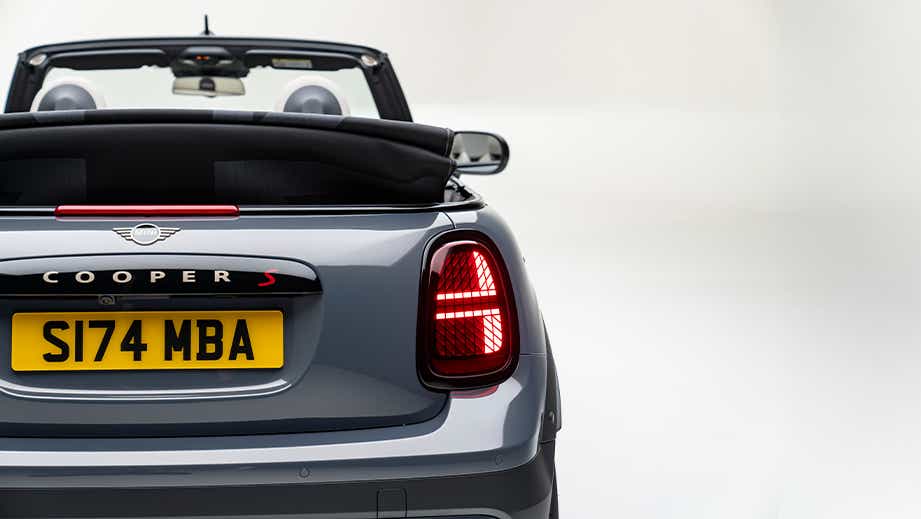Rear view of a Mini Cooper S Convertible