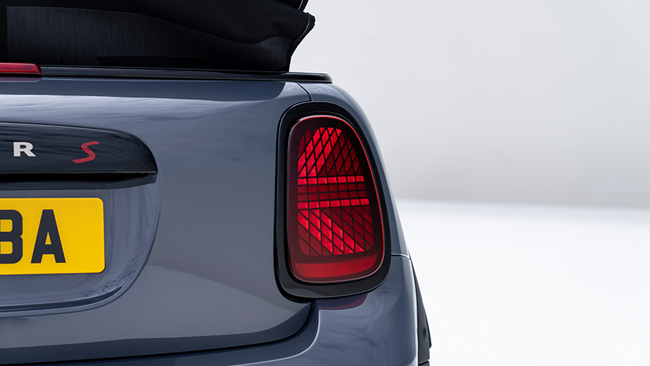 Close-up of the rear light of a Mini Cooper S Convertible